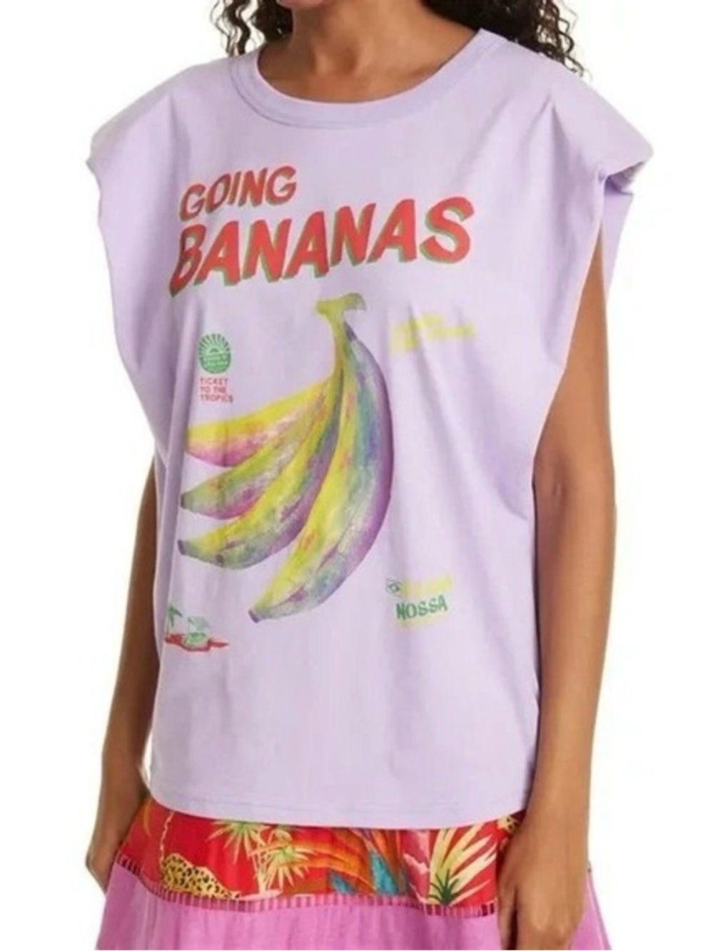 FARM Rio Lilac 'Going Bananas' Short Sleeve Graphic Tee